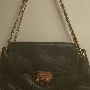 Prada Black Leather Shoulder Bag